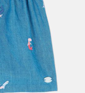 شورت مطرز بحورية بحر للبنات