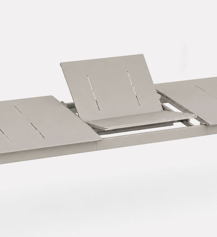 Home Deco and More Laser-cut Aluminum Extension Dining Table, Taupe, Packshot View