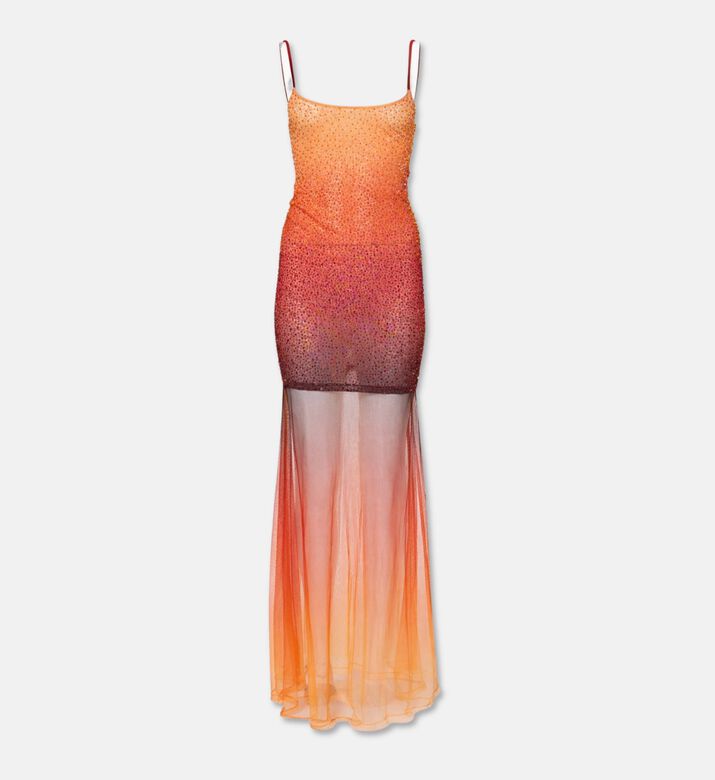 Leslie Amon Ombre Beaded Maxi Dress, Packshot View