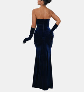 Satin Draped Bodice Mermaid Gown