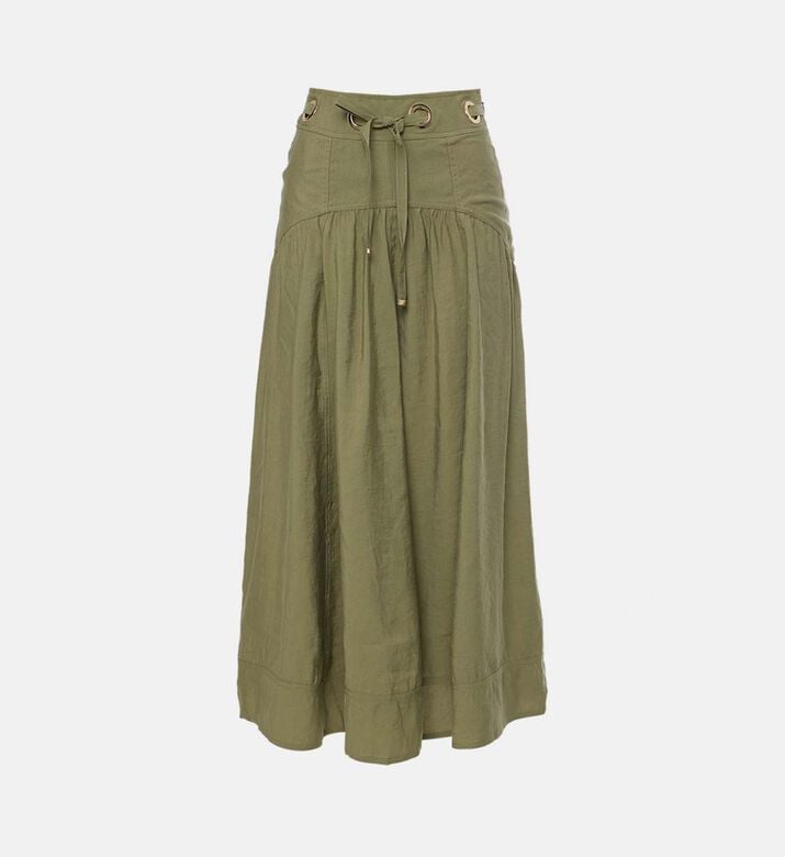 High-waisted A-line Maxi Skirt