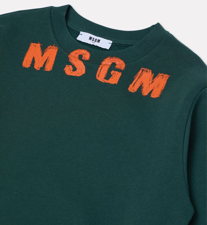 MSGM Cotton Logo-detail Crewneck Sweatshirt, Packshot View