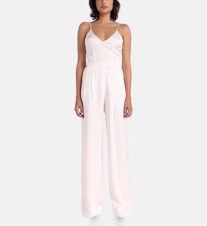 Savanna Silk Strappy Wide-leg Jumpsuit, Model View