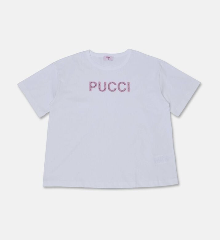 Emilio Pucci Studs-embellished Logo T-shirt, Packshot View