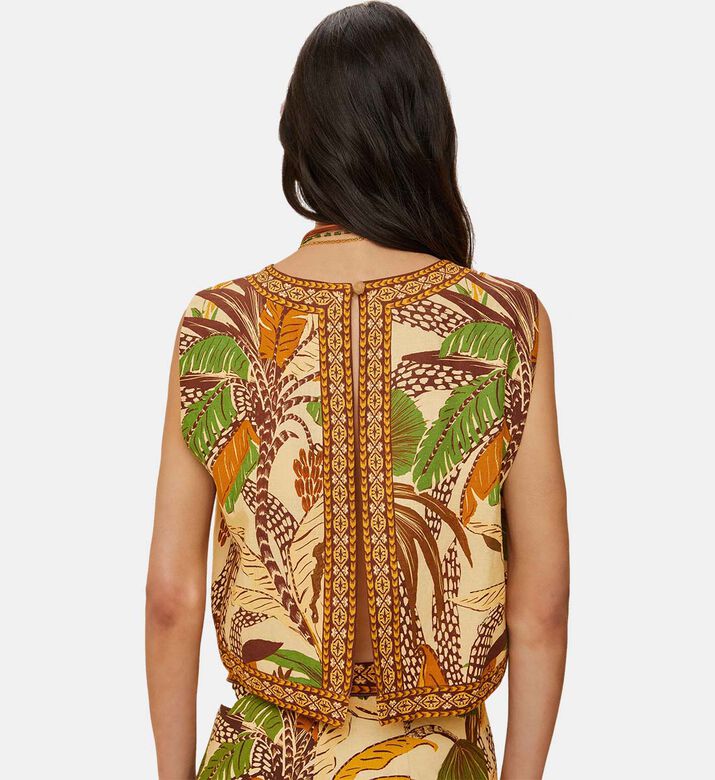 Foliage Sketch Tropical-print Blouse