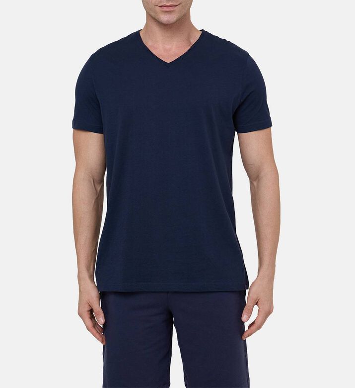 Cotton V-neck Short Sleeve T-shirt