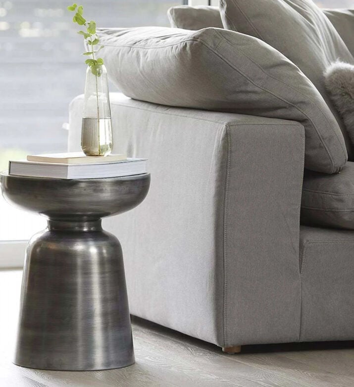 Home Deco and More Stan Antique Nickel Side Table, Packshot View Home Deco and More Stan Antique Nickel Side Table, Packshot View