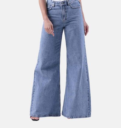 High Waist Wide Leg Denim Jeans