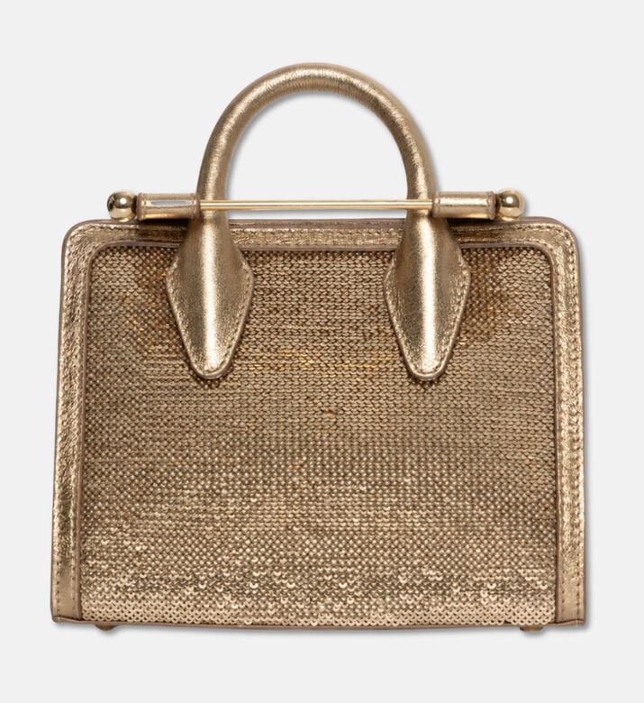 Strathberry Nano Tote Sequin Bag, Gold, Packshot View