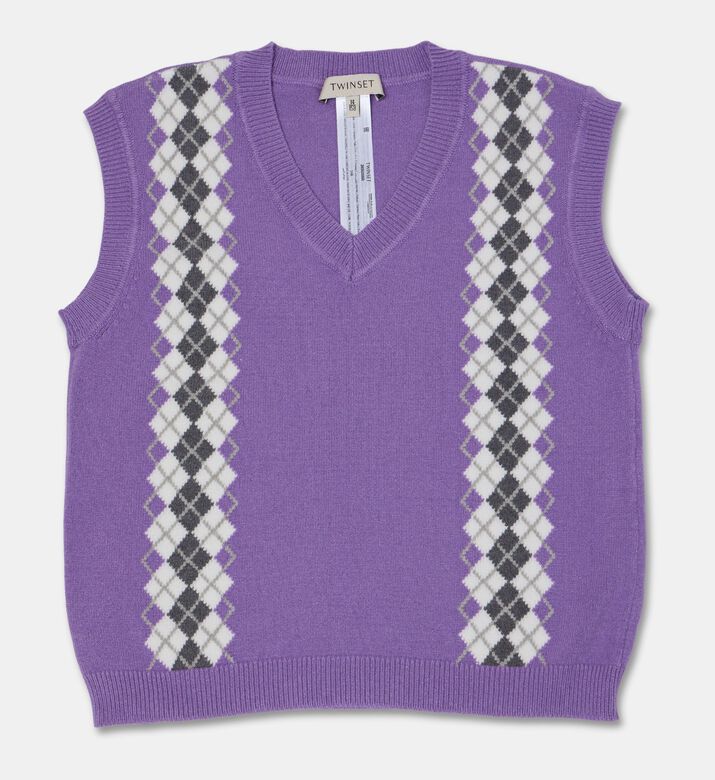 Twinset Sleeveless Argyle Sweater Vest, Packshot View