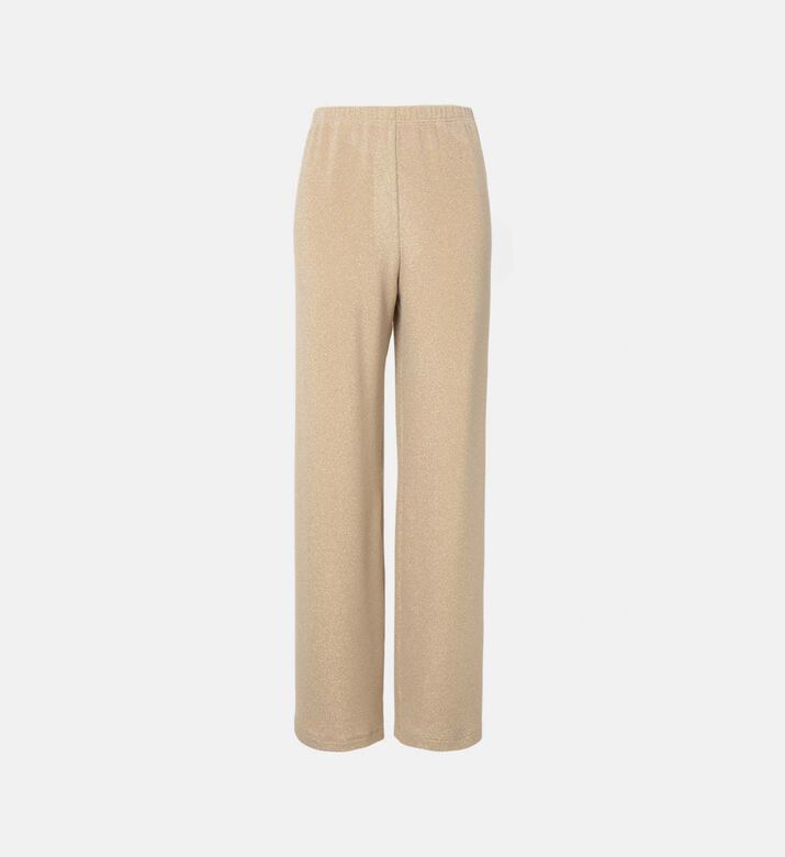 Shimmering Knit Wide-leg Pants