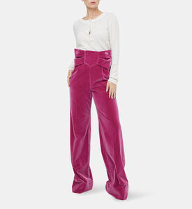 بنطال أليكس مخملي بفيونكة عالية الخصر