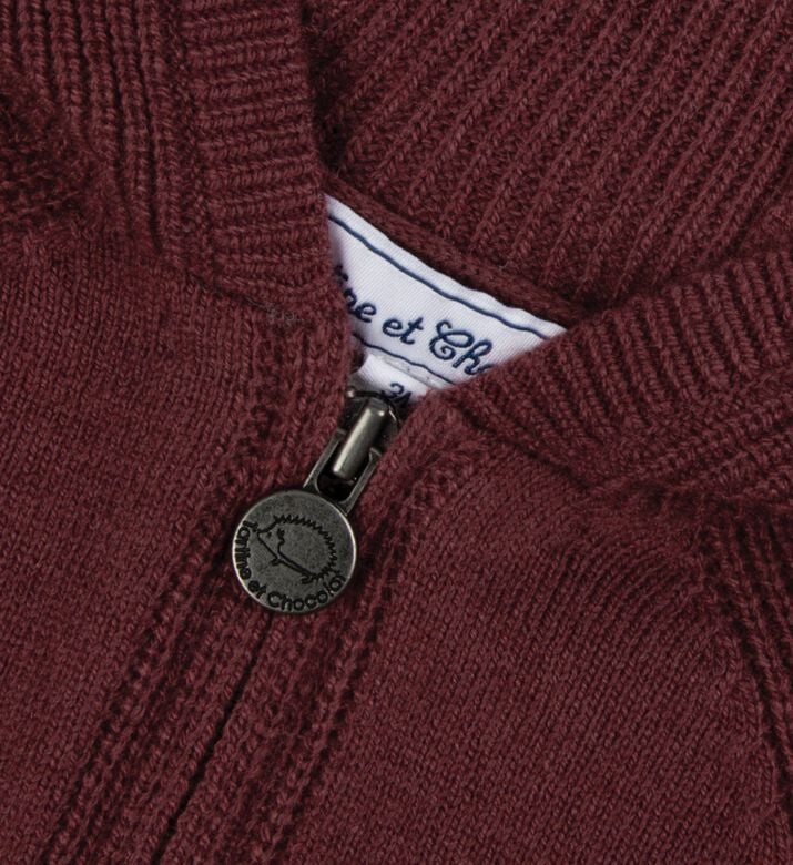 Tartine et Chocolat Gilet 2, Burgundy, 36m, Packshot View