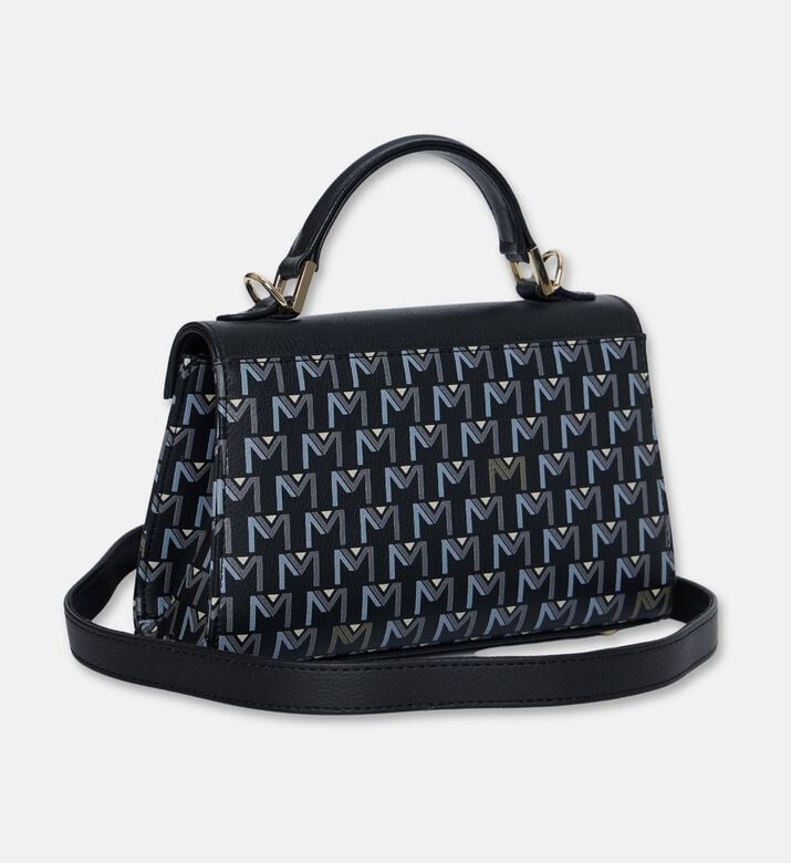 Maya.M Leticia Monogram Flap Bag, Black, Packshot View