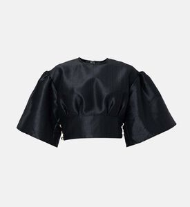 Puff Sleeves Crewneck Blouse