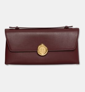 Mlouye Calf Leather Seal Clutch, Burgundy, Packshot View