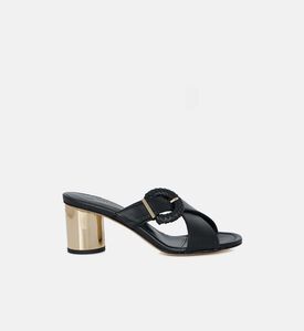 Leather High-heel Clogs