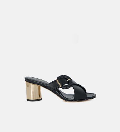 Leather High-heel Clogs