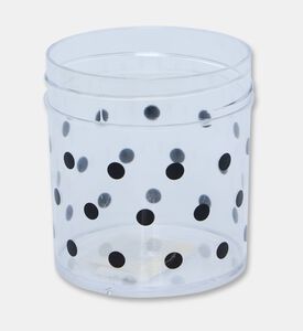 Miss Etoile Plastic Dots Lidded Canister, Yellow, Packshot View