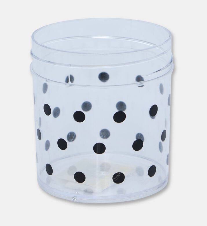 Miss Etoile Plastic Dots Lidded Canister, Yellow, Packshot View