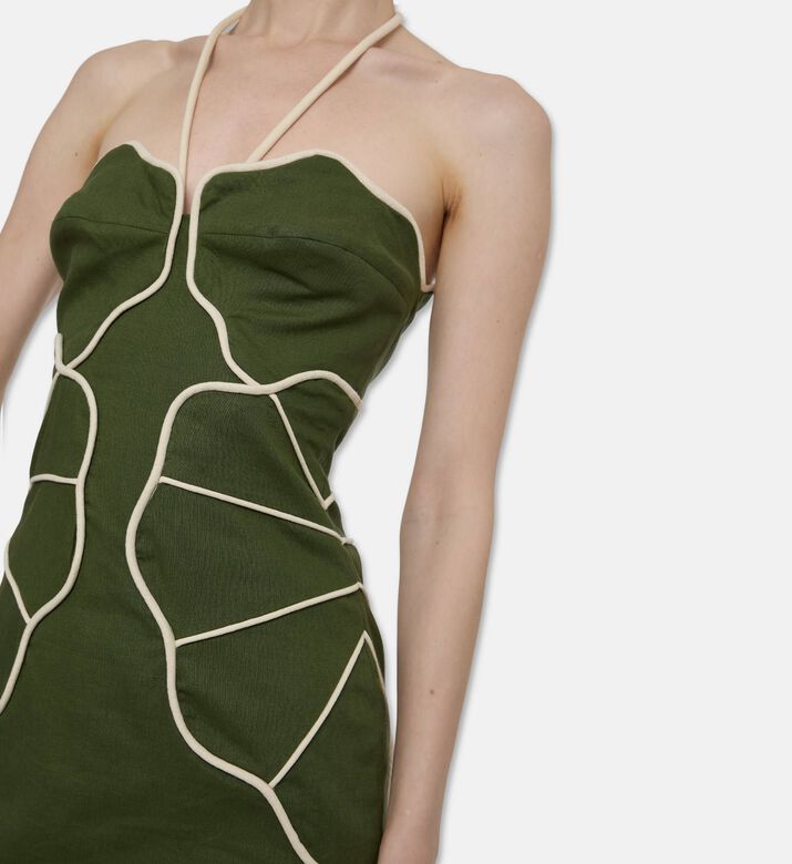 Farm Rio Wavy Cut-outs Mini Dress, Model View