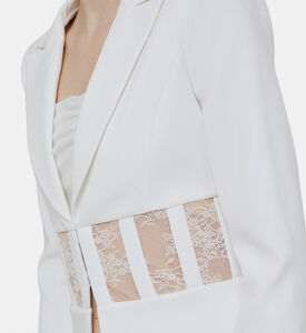 بليزر ألكسيا الدانتيل الشفاف بتصميم كورسيه