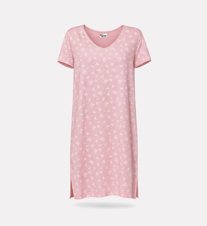 Galeries Lafayette Floral-print Lace Trim Nightgown, Packshot View