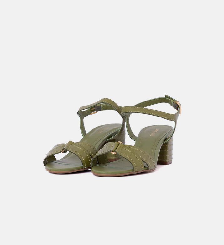 Leather Mid-heel Sandals Leather Mid-heel Sandals
