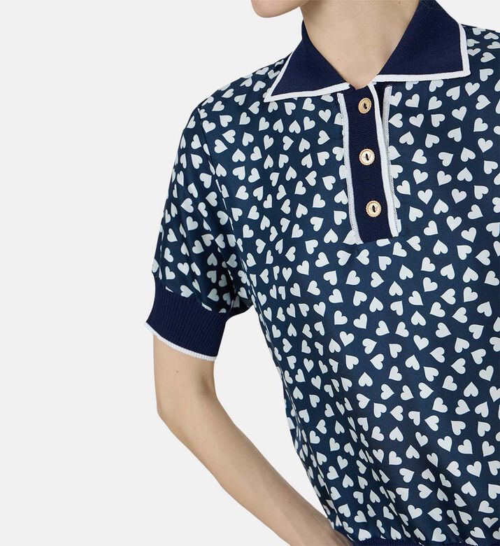 Heart-print Polo Shirt