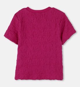 تيشيرت بأكمام قصيرة بنسيج وافل