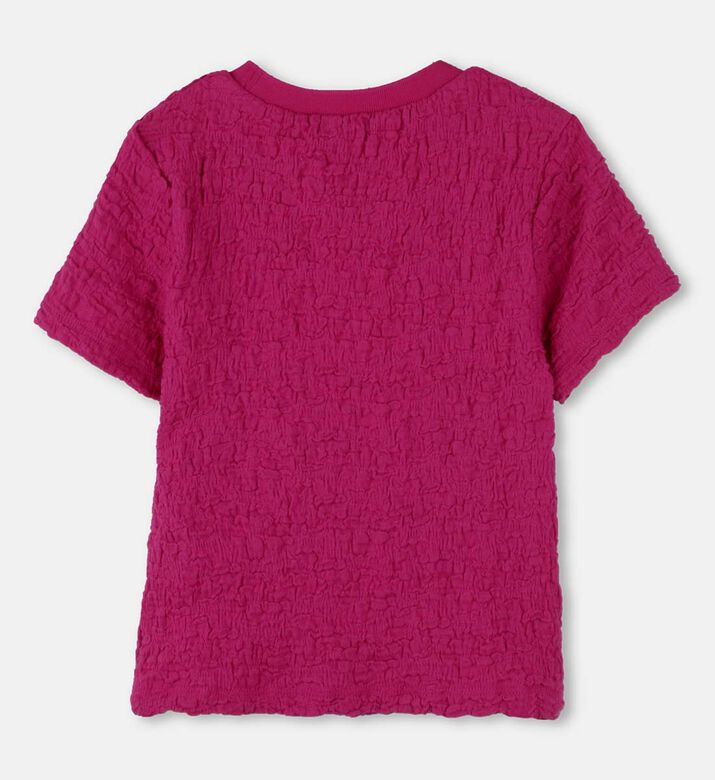 تيشيرت بأكمام قصيرة بنسيج وافل