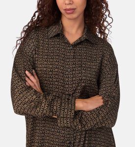 قميص نوم بأكمام طويلة بطبعة على كامله