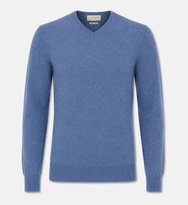 Galeries Lafayette Cashmere V-neck Sweater, Blue, M, Packshot View