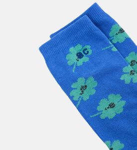 Bobo Choses Logo-detail All-over Clover Pattern Knit Socks, Packshot View