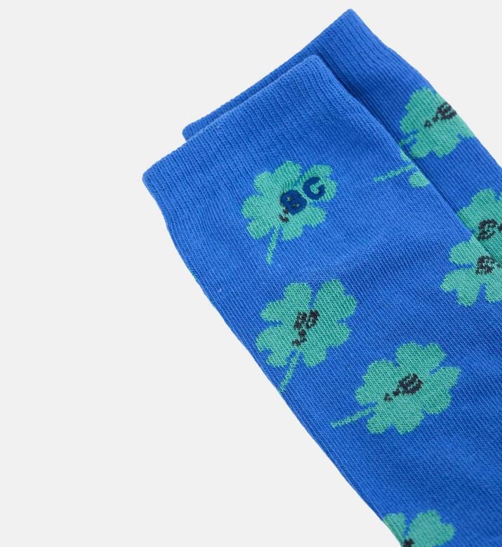 Bobo Choses Logo-detail All-over Clover Pattern Knit Socks, Packshot View Bobo Choses Logo-detail All-over Clover Pattern Knit Socks, Packshot View