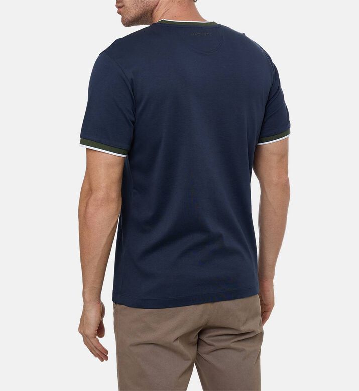 Hackett London Stripe-print Short-sleeve T-shirt, Navy, L, Model View