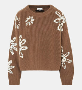 Floral Embroidered Wool Sweater