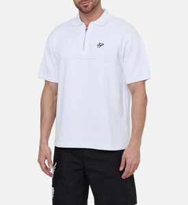 Logo-embroidery Quarter-zip Polo Shirt