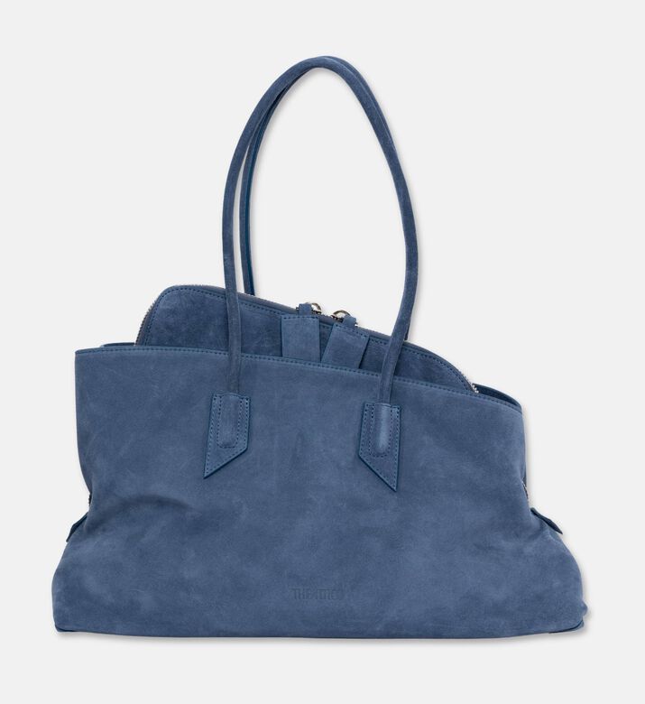 The Attico The Walk Suede Medium Bag, Blue, Packshot View