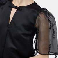 Fringed Organza Mini Dress