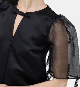 Fringed Organza Mini Dress