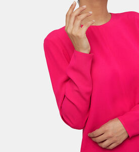 Satin Crepe Long Sleeves Mini Dress