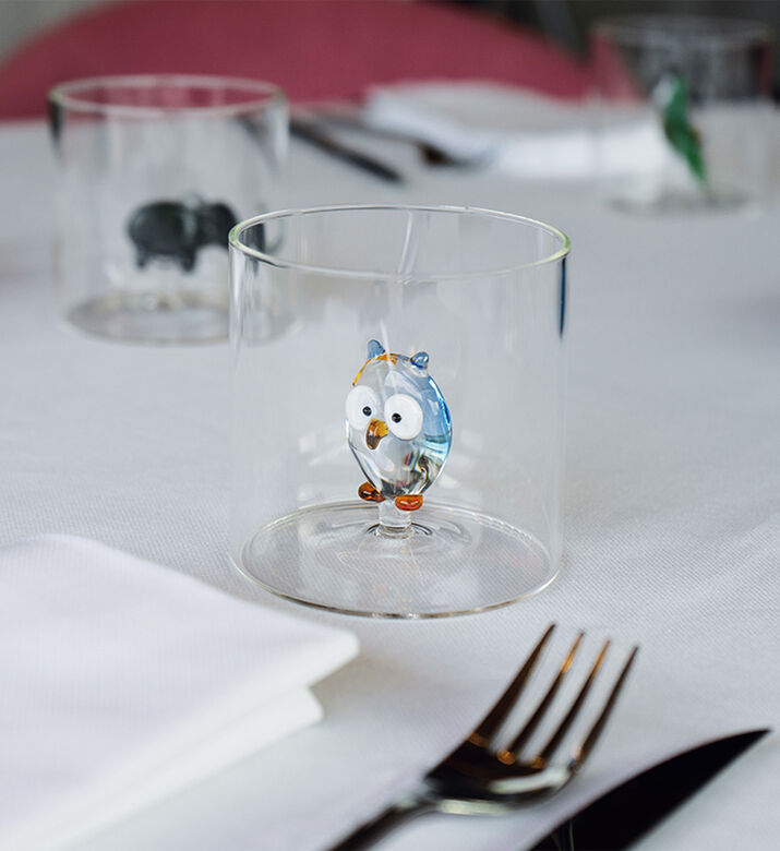 كوب زجاج بورسليكات ببومة