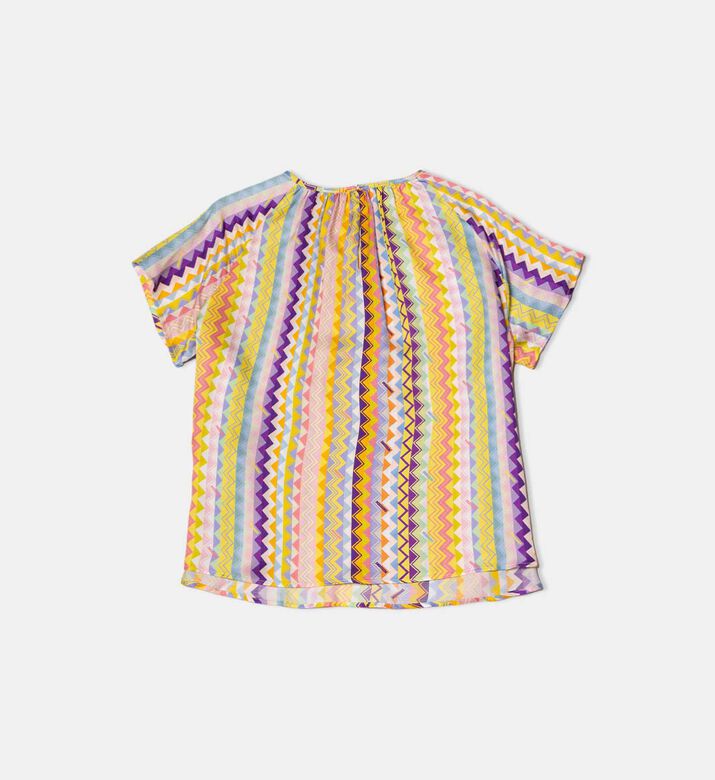 قميص بطبعة متعرجة ملونة