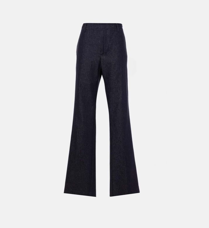 Denim-effect Wide-leg Suit Pants