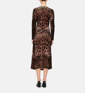 Animal-print Wrap Midi Dress Animal-print Wrap Midi Dress