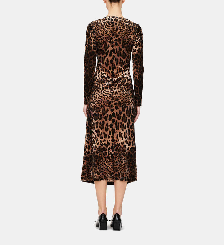 Animal-print Wrap Midi Dress Animal-print Wrap Midi Dress