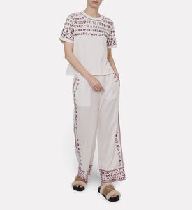 Sea NY Floral-embroidery Long-sleeve Ts Shirt, Model View