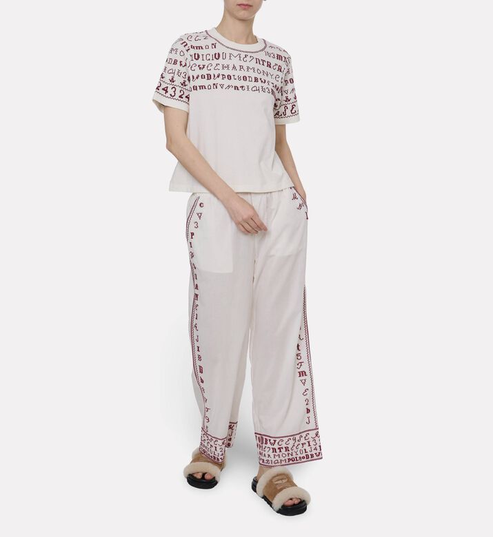 Sea NY Floral-embroidery Long-sleeve Ts Shirt, Model View