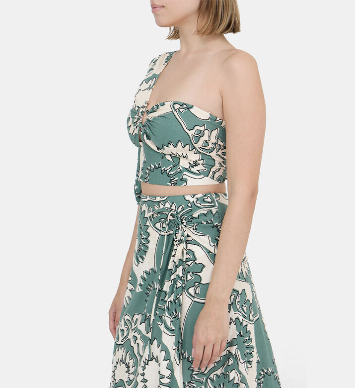 بلوزة بكتف واحد بطبعة أزهار